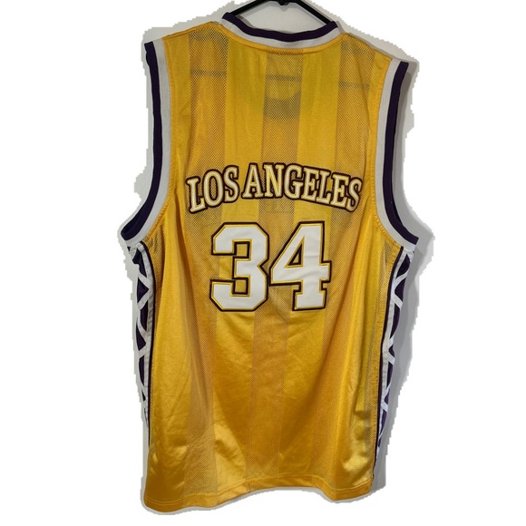 LOS ANGELES LAKERS #34 BASKETBALL JERSEY - Picture 2 of 4